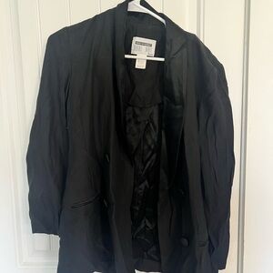 Vintage Black Blazer & Trouser Set Minimalist Workwear Size 6